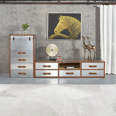 항공사 레트로 산업 로프트 스타일 빈티지 TV 스탠드 캐비닛 소방 빌라 단위