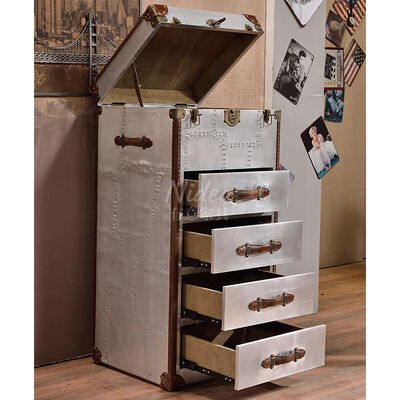 니데아 알루미늄 메탈 리벳 빈티지 항공 리셉션 데스크 바 테이블 (바 데스크, 호텔, 레스토랑, 빈티지 커피 테이블용)